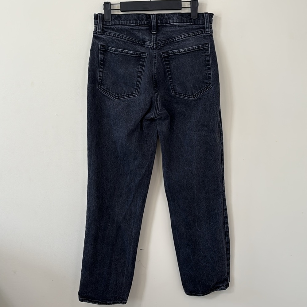Abercrombie & Fitch The 90s Straight Ultra High Rise Black Wash Denim Jeans 28S - Picture 6 of 10
